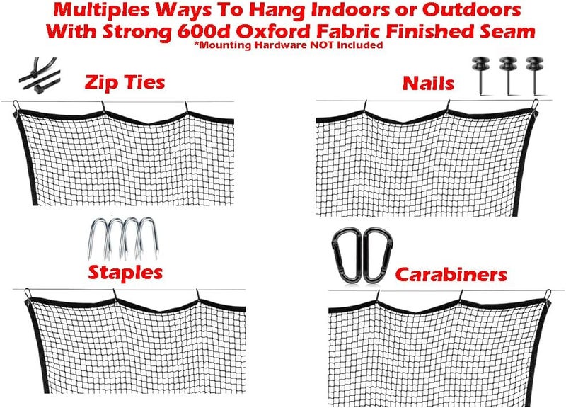 Mcage 10ft,15ft & 20ft Multi-Sports Netting in/Outdoor All Season Frequent Use Golf Hitting Practice Net with Around Finished Seam Durable Strong 150 LB Tested Nylon Mesh Net 1-Inch Mesh Holes - Image 5
